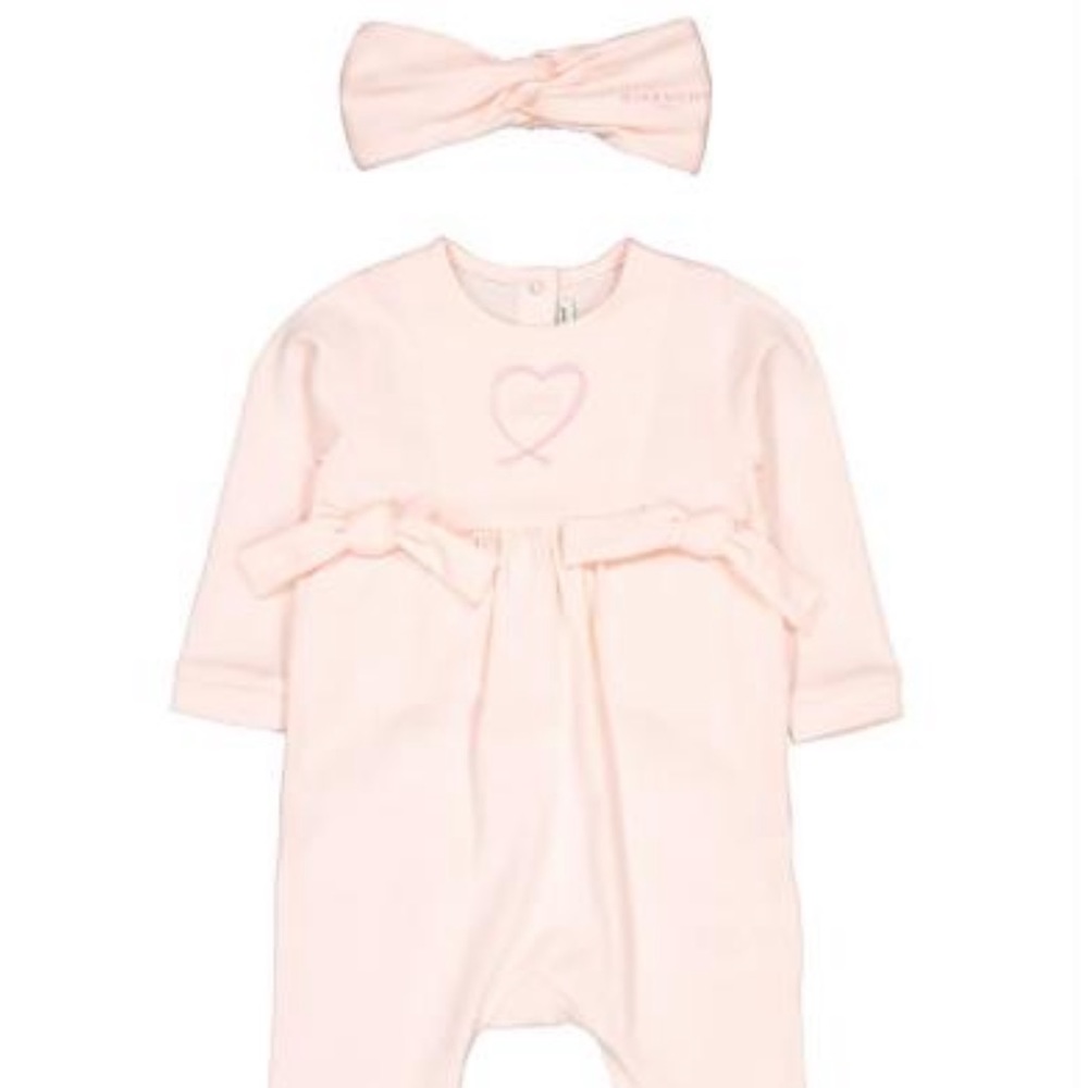 Givenchy Baby Girl Set with Pink Romper & headband in size 9 month
